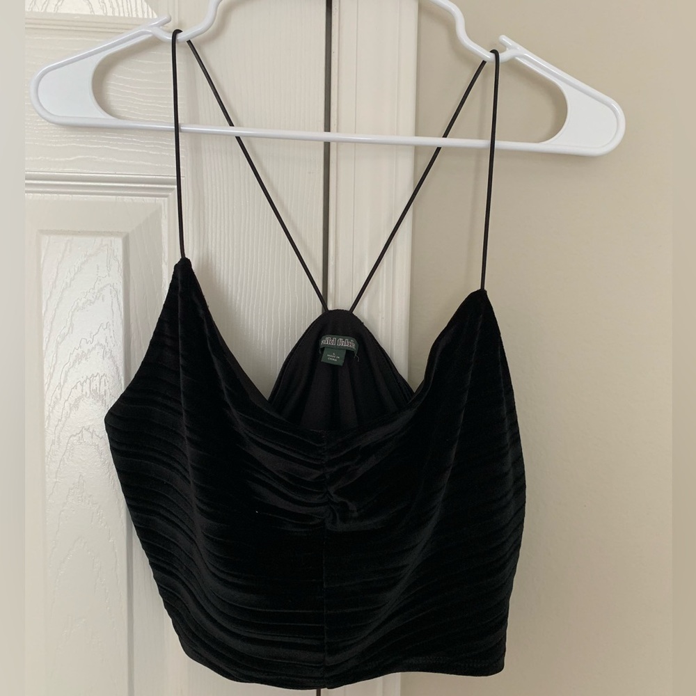 Target (Wild Fable) Black Velvet Crop Top